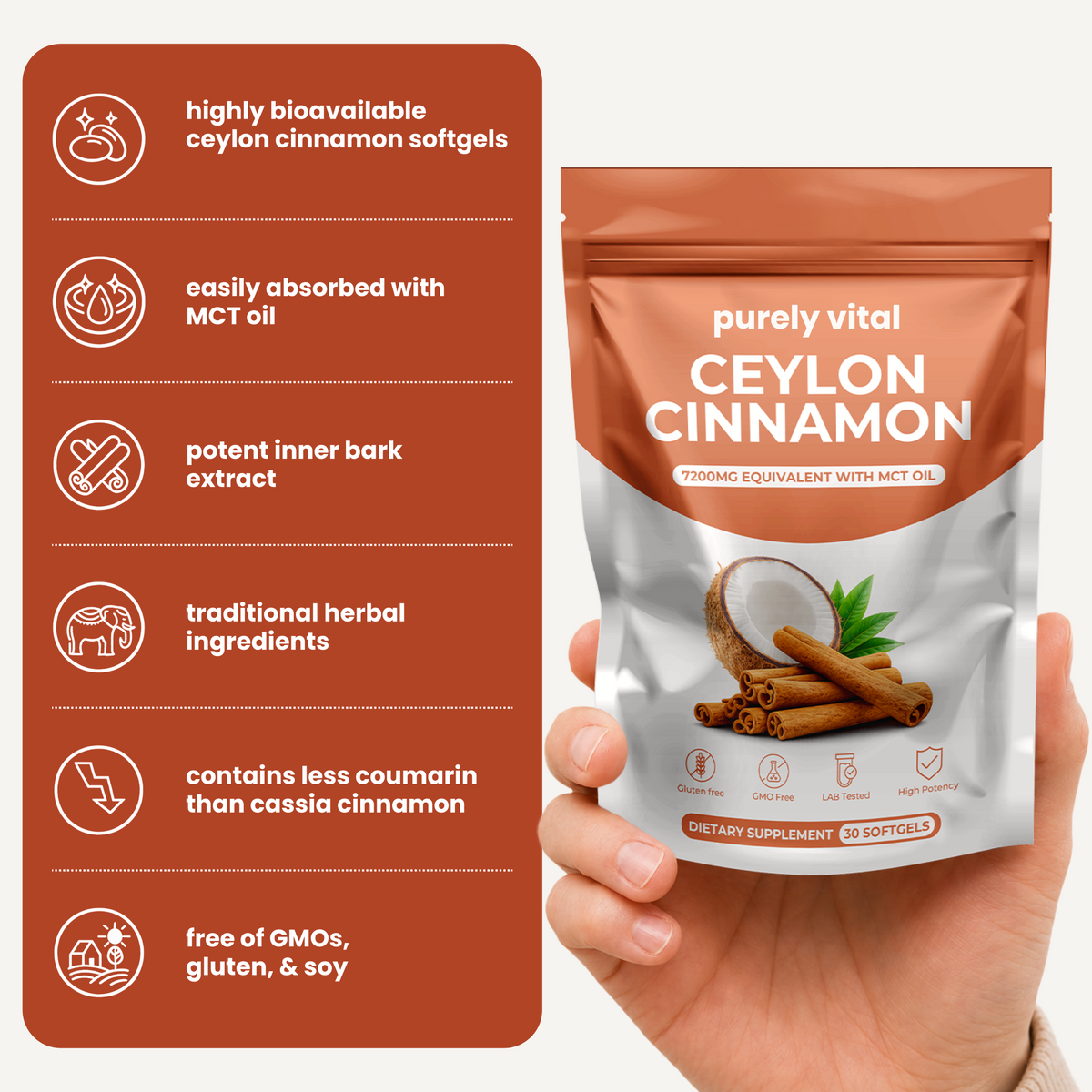 Ceylon Cinnamon softgels – key features