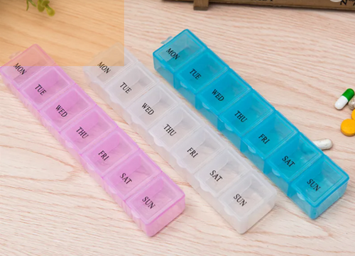 7-Day Pill Organiser in Blue, Pink and White